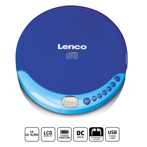 Lenco Draagbare CD-speler met oplaadfunctie Blauw - CD-011BU