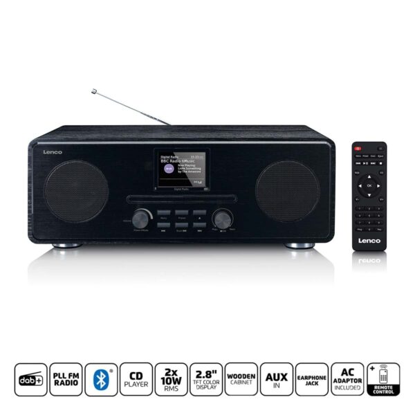 Lenco DAB+ FM-radio met CD MP3-speler Bluetooth Zwart - DAR-061BK
