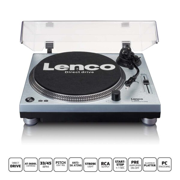 Lenco L-3809ME Direct drive platenspeler met USB / PC Codering Metallic blauw - L-3809ME