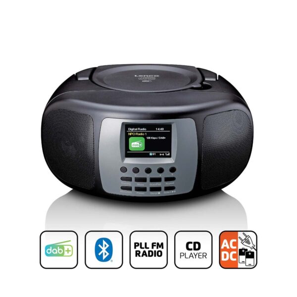 Lenco Draagbare DAB+/FM-radio met Bluetooth® CD-speler en groot LCD-kleurenscherm Zwart - SCD-860BK