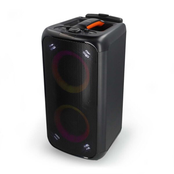 Nedis Bluetooth® Party Speaker | Maximale batterijduur: 5 uur | 240 W | Handgreep | Feestverlichting | Equalizer | Oranje / Zwart - SPPT2480BK