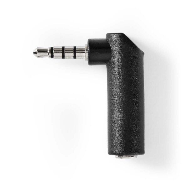 Nedis Stereo-Audioadapter | 3,5 mm Male | 3,5 mm Female | 90° Gehoekt | 1 stuks - CAGB22980BK CAGB22980BK