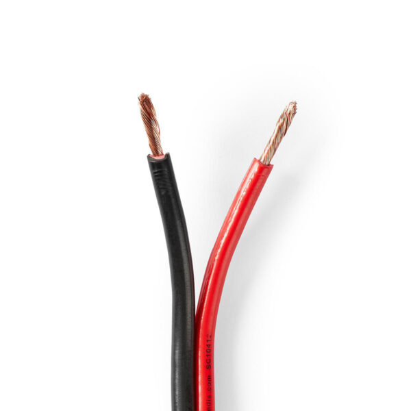 Nedis Speaker-Kabel | 2x 2.50 mm² | CCA | 25 m | Rood / Zwart | 1 stuks - CAGW2500BK250 CAGW2500BK250