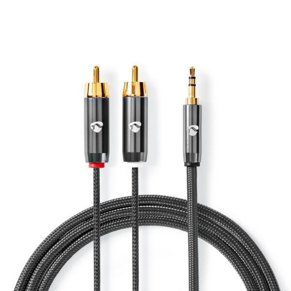 Nedis Stereo-Audiokabel | 3,5 mm Male naar 2x RCA Male | 2 m | 1 stuks - CATB22200GY20 CATB22200GY20