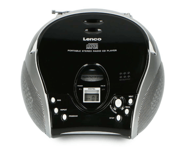 Lenco Draagbare stereo FM-radio met CD-speler Zwart/zilver - SCD-24 BL/SI