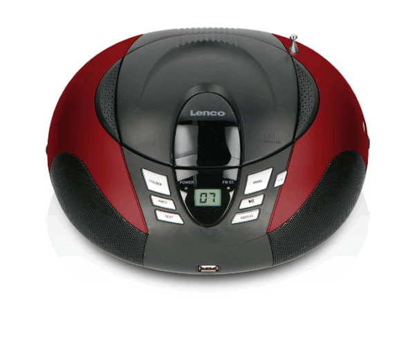 Lenco SCD-37 USB Rood Draagbare FM-radio CD- en USB-speler Rood - SCD-37 USB RED